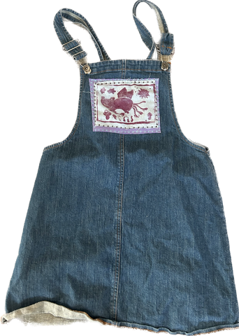 Frog patch overall dress size small - Reno Roots